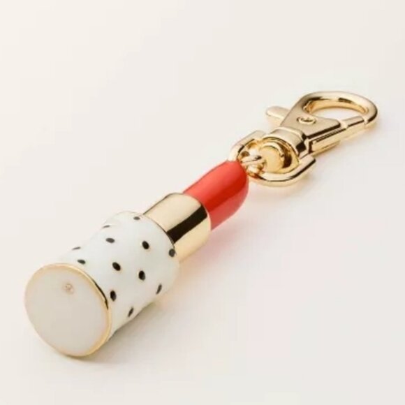 New Kate Spade Polka Dot Lipstick Bag Charm Purse Keychain x Target Handbag - Picture 4 of 4